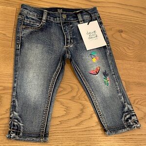 Deux Par Deux Embroidered Kids Jeans, 4T
